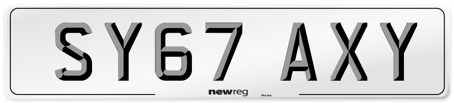SY67 AXY Number Plate from New Reg